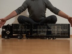 Vand camion/ trailer 1:18 custom, metalic, full open